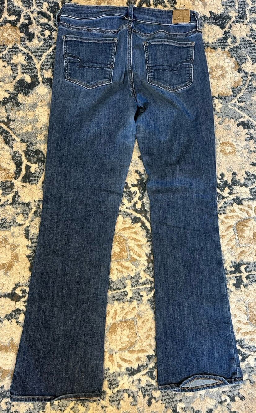 American Eagle Next Level Stretch Skinny Kick Jeans Women’s 12 Long Blue Denim